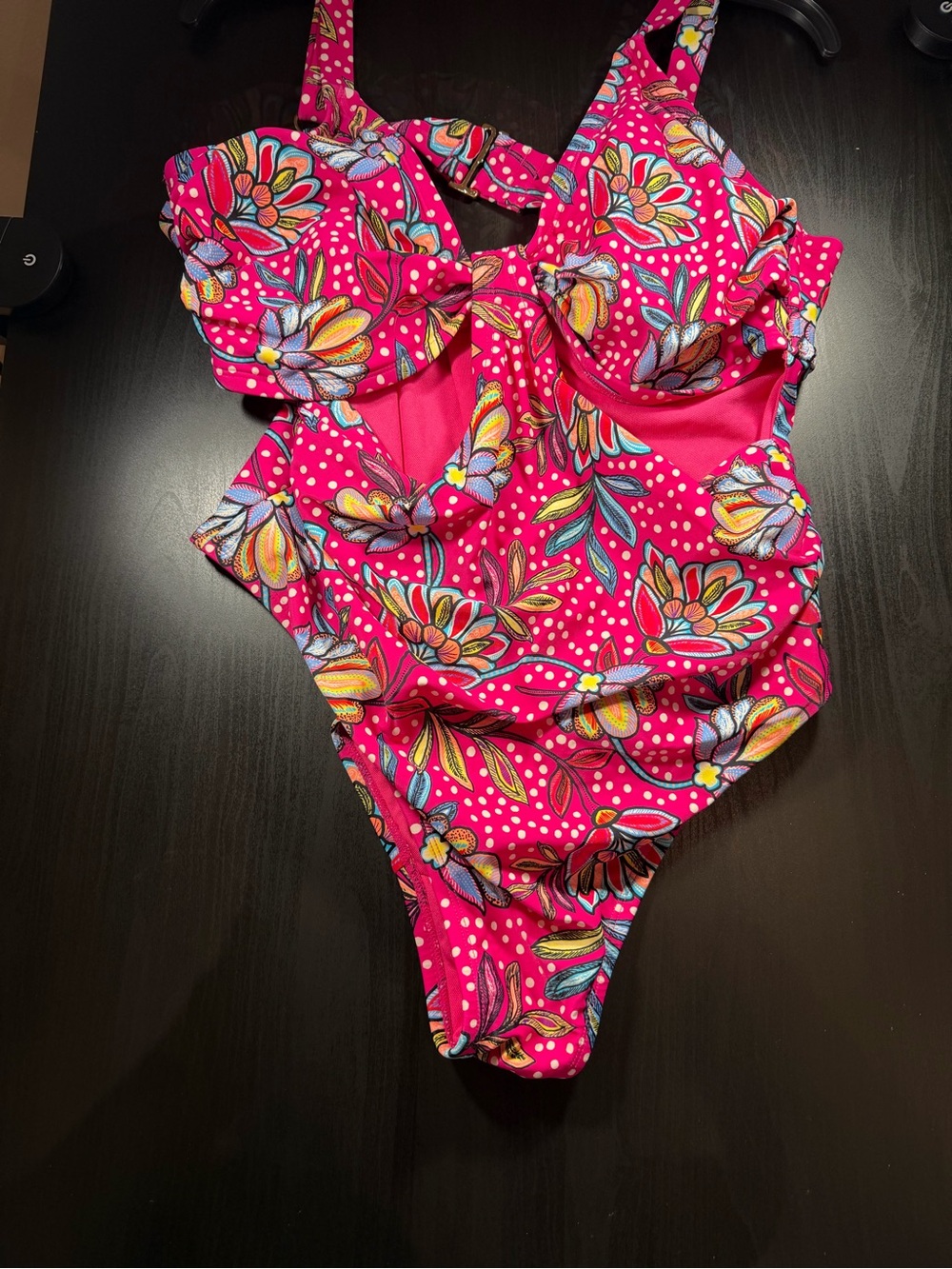 Women’s Floral One-Piece Swimsuit in Hot Pink